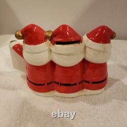 Vintage Three Wise Santas Christmas Ceramic Bank Figurine Japan RARE