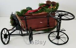 Vintage Traditions Fabric Mache Caroling Family In Carriage Centerpiece Display