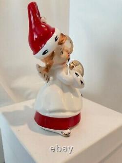 Vintage Ucagco Ceramic Christmas Angel Bell withCymbals Figurine ADORABLE