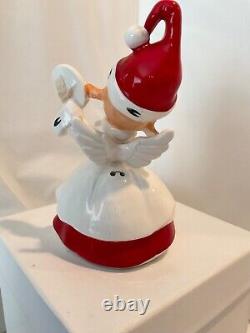 Vintage Ucagco Ceramic Christmas Angel Bell withCymbals Figurine ADORABLE