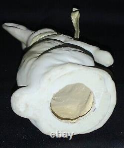 Vintage White Paper Mache German Easter Seated Rabbit Candy Container