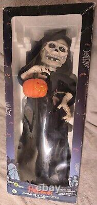 Vintage Witch Time Skeleton Halloween Animated LightUp 1989 Figure 21 READ 1ST