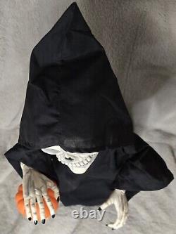 Vintage Witch Time Skeleton Halloween Animated LightUp 1989 Figure 21 READ 1ST