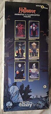 Vintage Witch Time Skeleton Halloween Animated LightUp 1989 Figure 21 READ 1ST