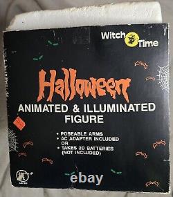 Vintage Witch Time Skeleton Halloween Animated LightUp 1989 Figure 21 READ 1ST