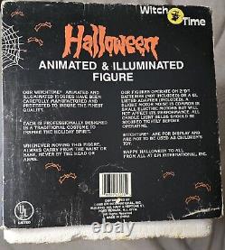 Vintage Witch Time Skeleton Halloween Animated LightUp 1989 Figure 21 READ 1ST