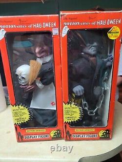 Vintage Witch and Frankenstein TELCO 1980s Animated 24 Motionette Halloween Lot