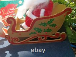 Vintage Woolworth's 1950s Santa Sleigh In Box And 6 Reindeer Japan
