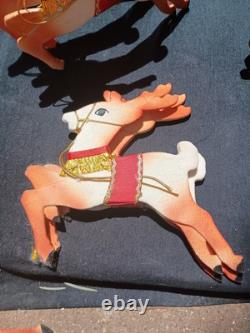 Vintage Woolworth's 1950s Santa Sleigh In Box And 6 Reindeer Japan