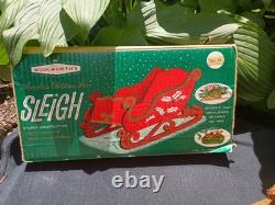 Vintage Woolworth's 1950s Santa Sleigh In Box And 6 Reindeer Japan