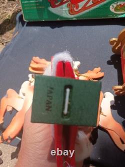 Vintage Woolworth's 1950s Santa Sleigh In Box And 6 Reindeer Japan