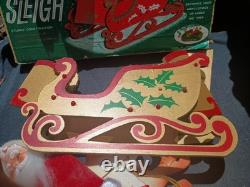 Vintage Woolworth's 1950s Santa Sleigh In Box And 6 Reindeer Japan