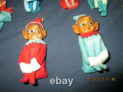 Vintage christmas elves 16 item lot hawaiian knee hugger felt devil elf dwarf