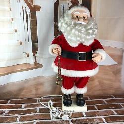 Vintage motionette Santa Claus with jingle bells Christmas decor