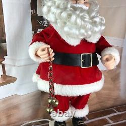 Vintage motionette Santa Claus with jingle bells Christmas decor