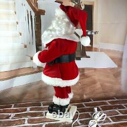 Vintage motionette Santa Claus with jingle bells Christmas decor