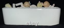 Vintage!'napco' Ceramic Christmas Planter Noel Kids On Candy Cane