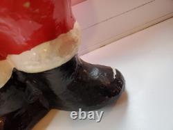 Vintage paper mache Santa Claus 18 tall, standing, red suit, flat backside