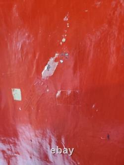 Vintage paper mache Santa Claus 18 tall, standing, red suit, flat backside