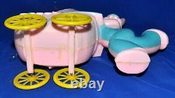 Vtg 1950's Large Rosbro Easter Candy Container Running Bunny W Baby Carriage