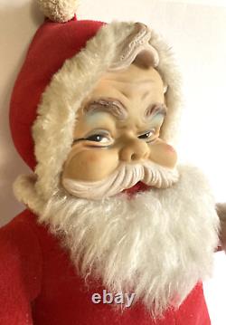 Vtg 1950s Rushton Coca Cola Santa Claus Rubber Face With Coke Bottle