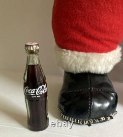 Vtg 1950s Rushton Coca Cola Santa Claus Rubber Face With Coke Bottle