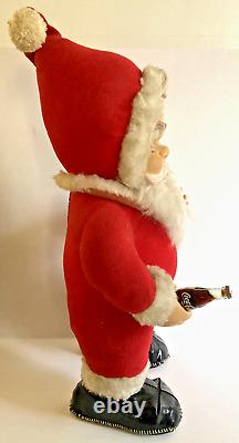 Vtg 1950s Rushton Coca Cola Santa Claus Rubber Face With Coke Bottle