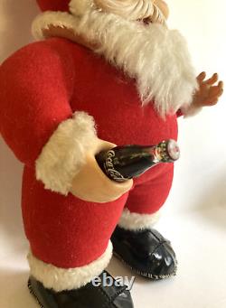 Vtg 1950s Rushton Coca Cola Santa Claus Rubber Face With Coke Bottle