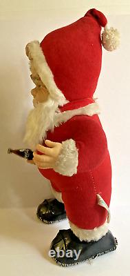 Vtg 1950s Rushton Coca Cola Santa Claus Rubber Face With Coke Bottle