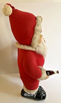 Vtg 1950s Rushton Coca Cola Santa Claus Rubber Face With Coke Bottle