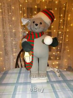 Vtg 1986 Telco Motion Ette Animated Lighted Christmas Snowball Mouse