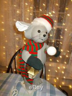 Vtg 1986 Telco Motion Ette Animated Lighted Christmas Snowball Mouse