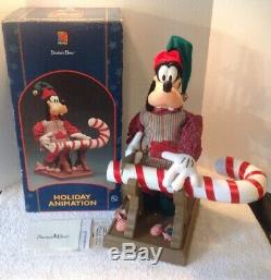 Vtg 1996 Santa's Best Disney Animated 22 Goofy Sawing Candy Cane Holiday Works