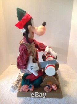 Vtg 1996 Santa's Best Disney Animated 22 Goofy Sawing Candy Cane Holiday Works