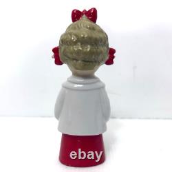 Vtg'50s HTF Ceramic Caroler Choir Pigtail Girl Christmas Figurines Japan Candle