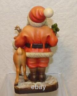 Vtg 6 3/4 ANRI Sarah Kay SANTA with Reindeer Wood Xmas Figurine 206/750 Valentine
