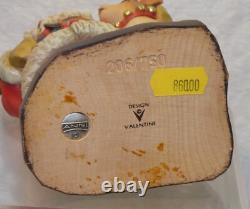 Vtg 6 3/4 ANRI Sarah Kay SANTA with Reindeer Wood Xmas Figurine 206/750 Valentine