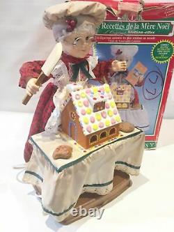 Vtg'95 Telco Motionette Lighted Animated Christmas Mrs Santa Ginger Bread house