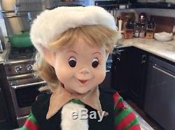 Vtg Animated Christmas Telco Motionette Baker Pixie Elf Santa Helper Blonde