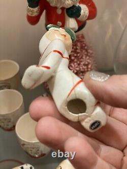 Vtg Christmas Candy Cane NOEL Pixie Girl Candleholders Japan TMJ LK HOLT HOWARD
