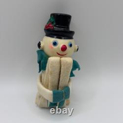 Vtg Christmas Knee Hugger Snowman Ornament 4 Felt Frosty Read Description