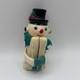 Vtg Christmas Knee Hugger Snowman Ornament 4 Felt Frosty Read Description