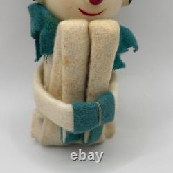 Vtg Christmas Knee Hugger Snowman Ornament 4 Felt Frosty Read Description