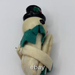 Vtg Christmas Knee Hugger Snowman Ornament 4 Felt Frosty Read Description