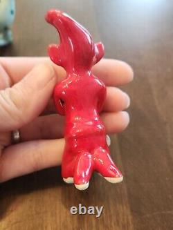 Vtg Christmas Pixie Elf lotJapan bell laying down kneeling red green blue decor