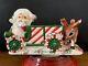 Vtg Christmas Santa & Deer Napco Candy Dish Planter Japan Mid Century Rare C10