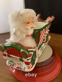 Vtg Christmas Santa & Deer Napco Candy Dish Planter Japan Mid Century Rare C10