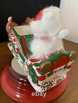 Vtg Christmas Santa & Deer Napco Candy Dish Planter Japan Mid Century Rare C10