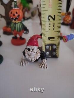 Vtg Halloween Lot Of 15 Small Figurines Witches Pumpkins Ghosts Black Cats