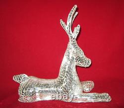 Vtg JOBI Reindeer Statue Mosaic Glass Mirror Art Deco Brazil Artist 13x12.5